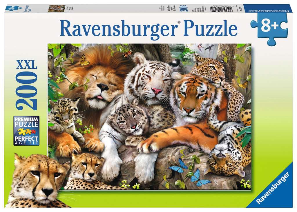 Ravensburger Puzzle - Schmusende Raubkatzen - 200 Teile XXL