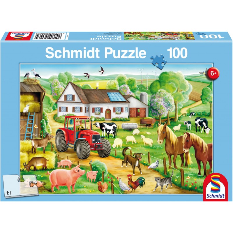Schmidt Puzzle - Fröhlicher Bauernhof - 100 Teile
