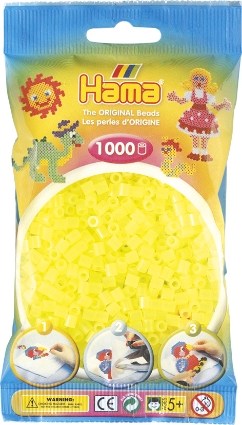 HAMA Bügelperlen im Beutel - 1.000 Stück - 207-34 neon-gelb