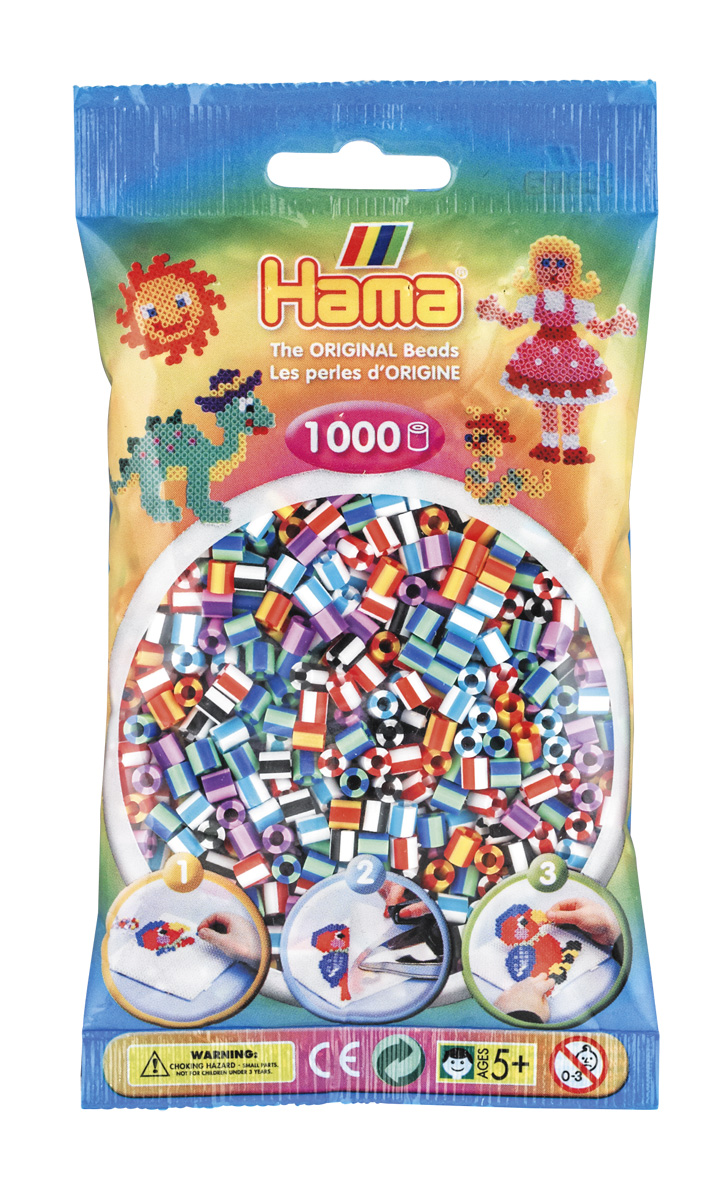 HAMA Bügelperlen im Beutel - 1.000 Stück - 207-90 gestreift