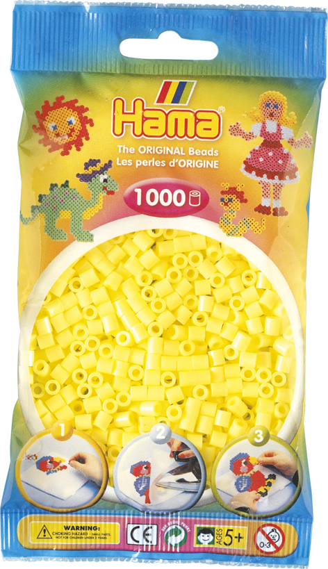 HAMA Bügelperlen im Beutel - 1.000 Stück - 207-43 pastell gelb