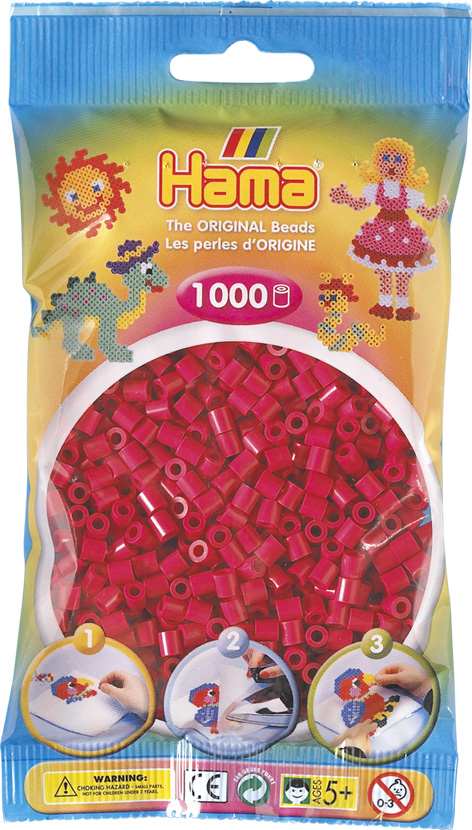 HAMA Bügelperlen im Beutel - 1.000 Stück - 207-29 violett-rot