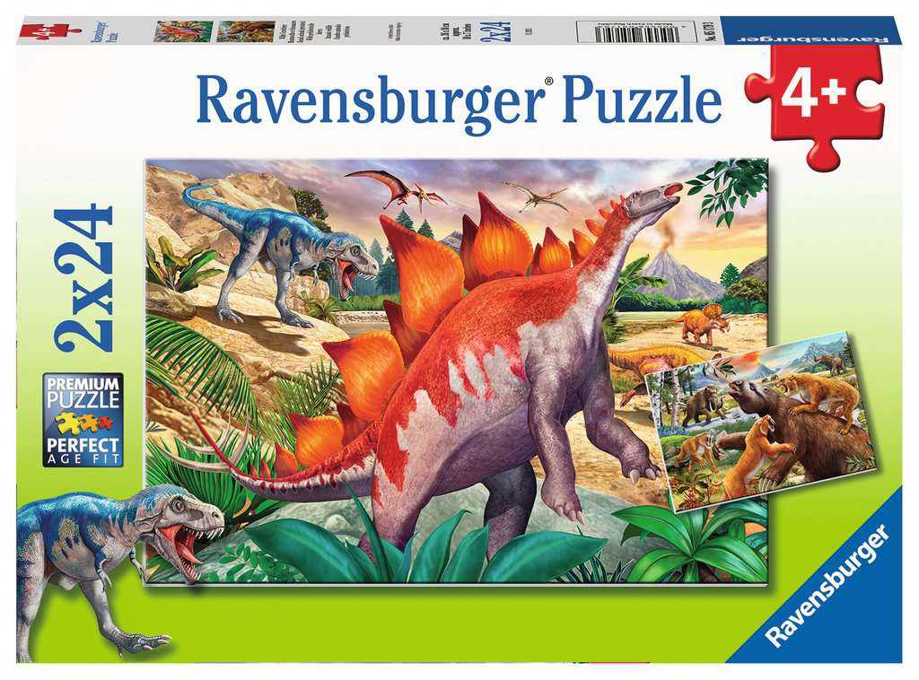 Ravensburger Puzzle - Wilde Urzeittiere - 2x24Teile