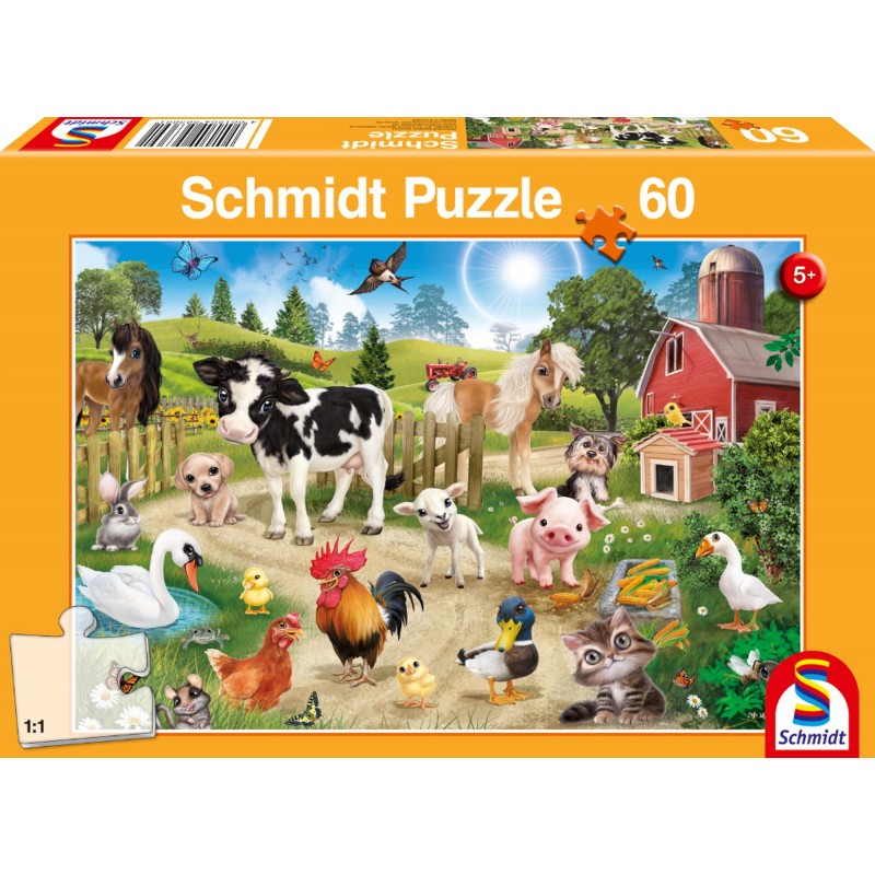 Schmidt Puzzle - Bauernhoftiere animal Club - 60 Teile