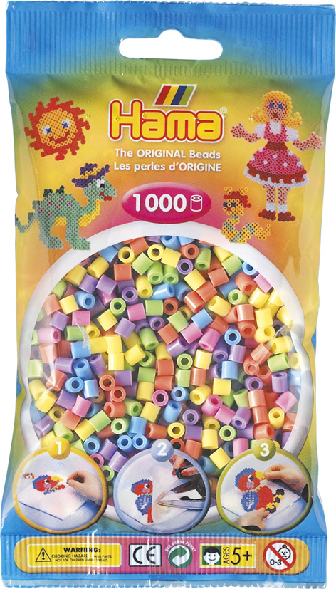 HAMA Bügelperlen im Beutel - 1.000 Stück - 207-50 pastell gemischt