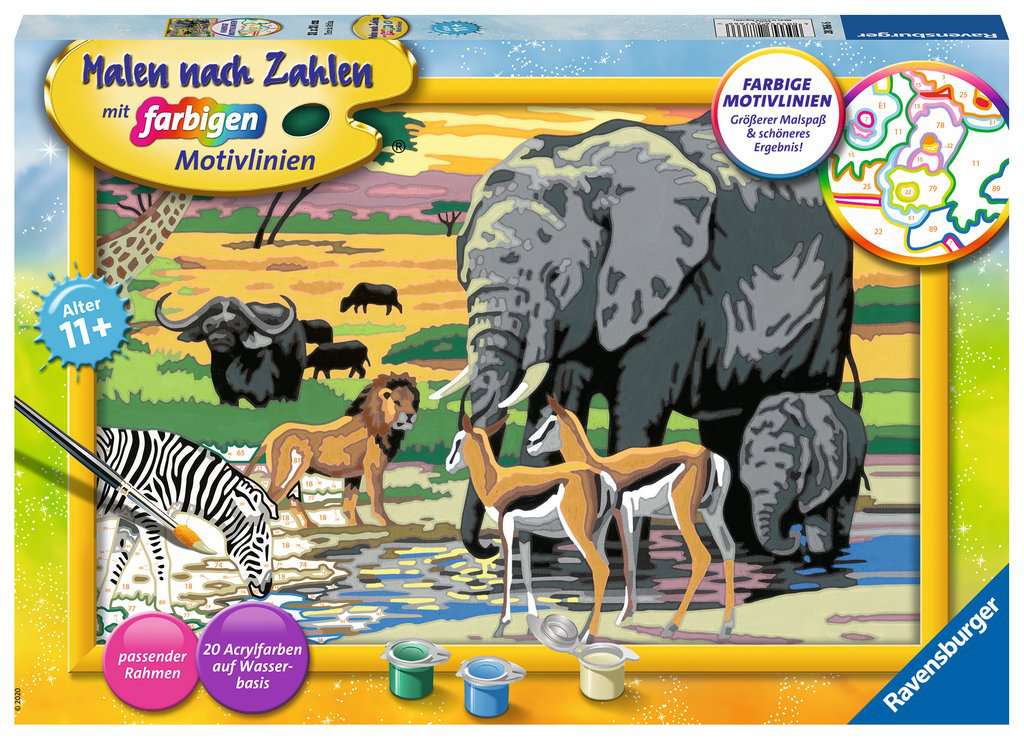 Ravensburger Malen nach Zahlen - Tiere in Afrika
