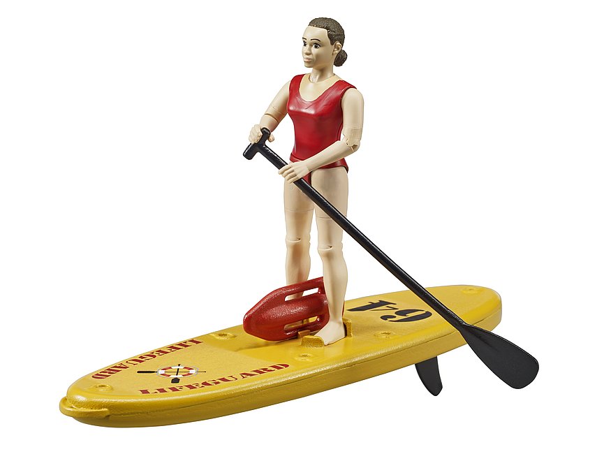 Bruder 62785 - bworld Set Life Guard mit stand Up Paddle