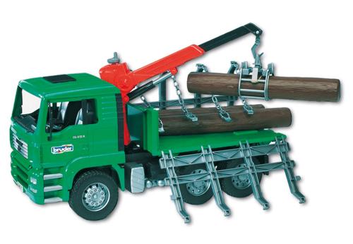 Bruder 02769 - MAN Holztransport-LKW m.Ladekran L 43 x B 18,5 x H 25,5 cm