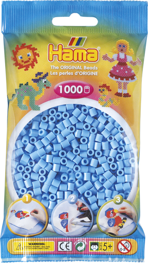HAMA Bügelperlen im Beutel - 1.000 Stück - 207-46 pastell blau