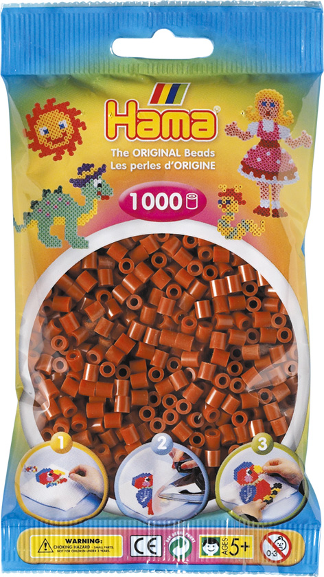 HAMA Bügelperlen im Beutel - 1.000 Stück - 207-20 rotbraun