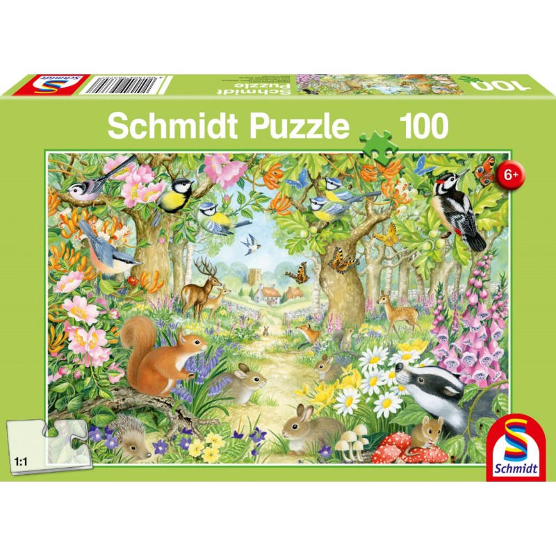 Schmidt Puzzle - Tiere im Wald - 100 Teile