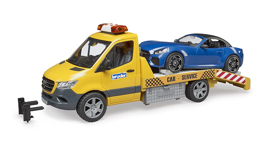 Bruder 02675 - MB Sprinter Autotransport Licht & Sound & Roadster