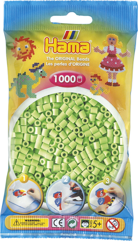 HAMA Bügelperlen im Beutel - 1.000 Stück - 207-47 pastell grün