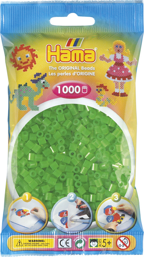 HAMA Bügelperlen im Beutel - 1.000 Stück - 207-37 neon-grün