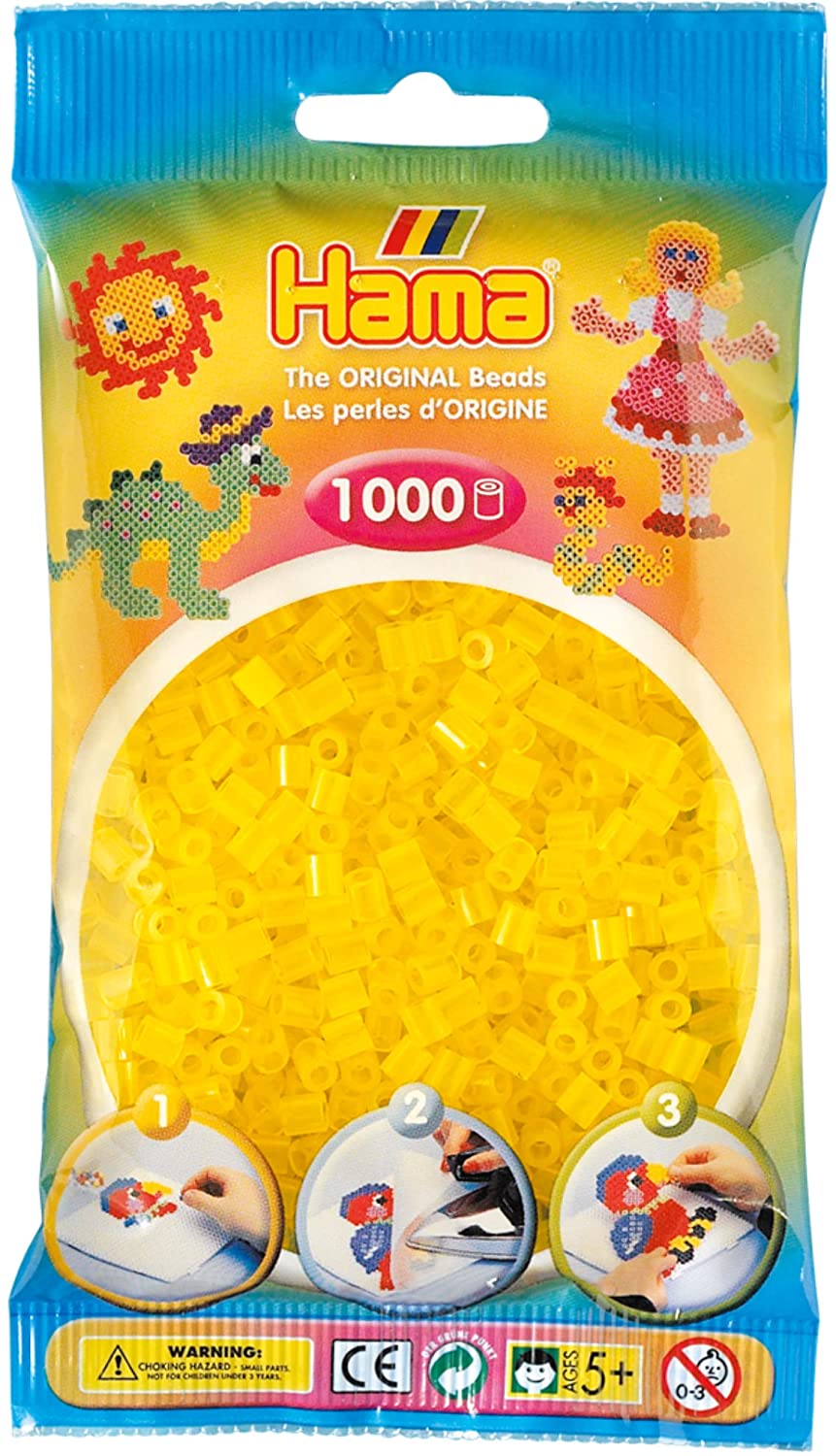 HAMA Bügelperlen im Beutel - 1.000 Stück - 207-14 transparent gelb